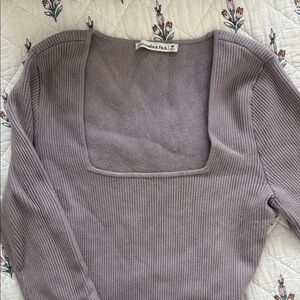 Abercrombie & Fitch Lavender/Grey Ribbed Bodysuit